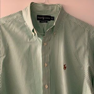 Green and white Ralph Lauren Button down shirt